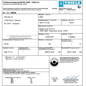 THIELE G100 Certificates | Product Certificates