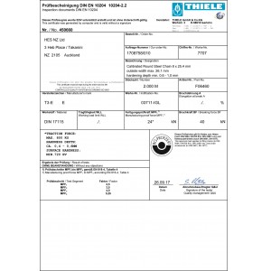 THIELE Certificates - Poulty Etc... | Product Certificates