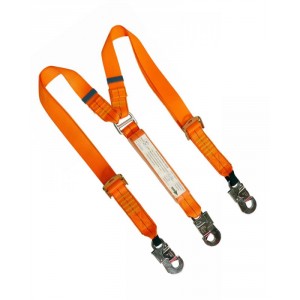 2.0m Adjustable Twin Web Lanyard c/w Std Hooks | Height Safety Equipment