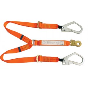 2.0m Adjustable Twin Lanyard c/w Scaffold Hks | Height Safety Equipment