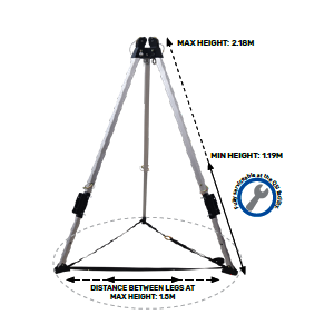 QSI Adjustable Alloy Tripod 7FT | Height Safety Equipment