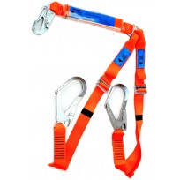 Spanset 1.8m Adjustable Twin Lanyard c/w Scaff Hks | Spanset Height Safety Items