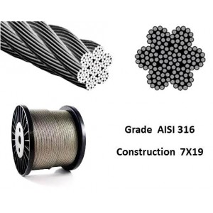 Stainless Wire Rope - AISI316 7X19 | Wire Rope - Stainless