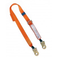 2.0m Adjustable Single Web Lanyard c/w Std Hooks | Height Safety Equipment