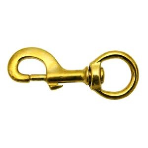Eye Snap Dog Clip - Brass Plated | Karabiners, Dog Snaps, Quick & Split Links