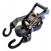 Tiedown - 35mm Black 6.5M 1.0T L/C c/w S.Hooks | Tie Downs