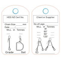 HES Lifting Chain Set Rating ID Tag | Tags & Product Inspection