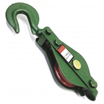 3.0T Green Single Snatch Pulley c/w Hook & Becket