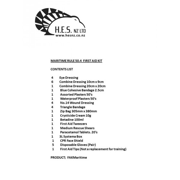 Maritime Offshore Box 50.4 First Aid HES NZ Ltd