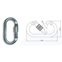 Karabiner - Oval Steel Screwgate 24KN  | Height Safety Equipment