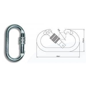 Karabiner - Oval Steel Screwgate 24KN  | Height Safety Equipment